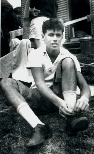 'Jim' Howden at a PFA Camp at Pt Lonsdale during the 1940s (Waugh Album)